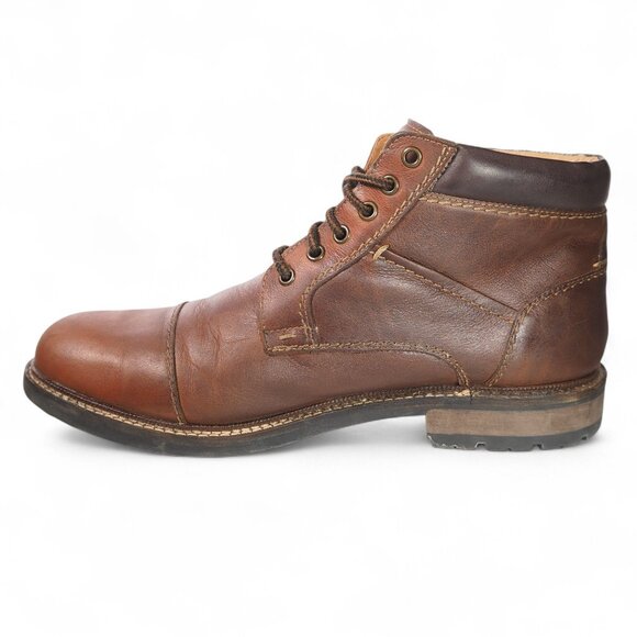 Johnston & Murphy Eaton Cap Toe Leather Chukka Boots Men's 12M Brown 59-1373 - Picture 6 of 11